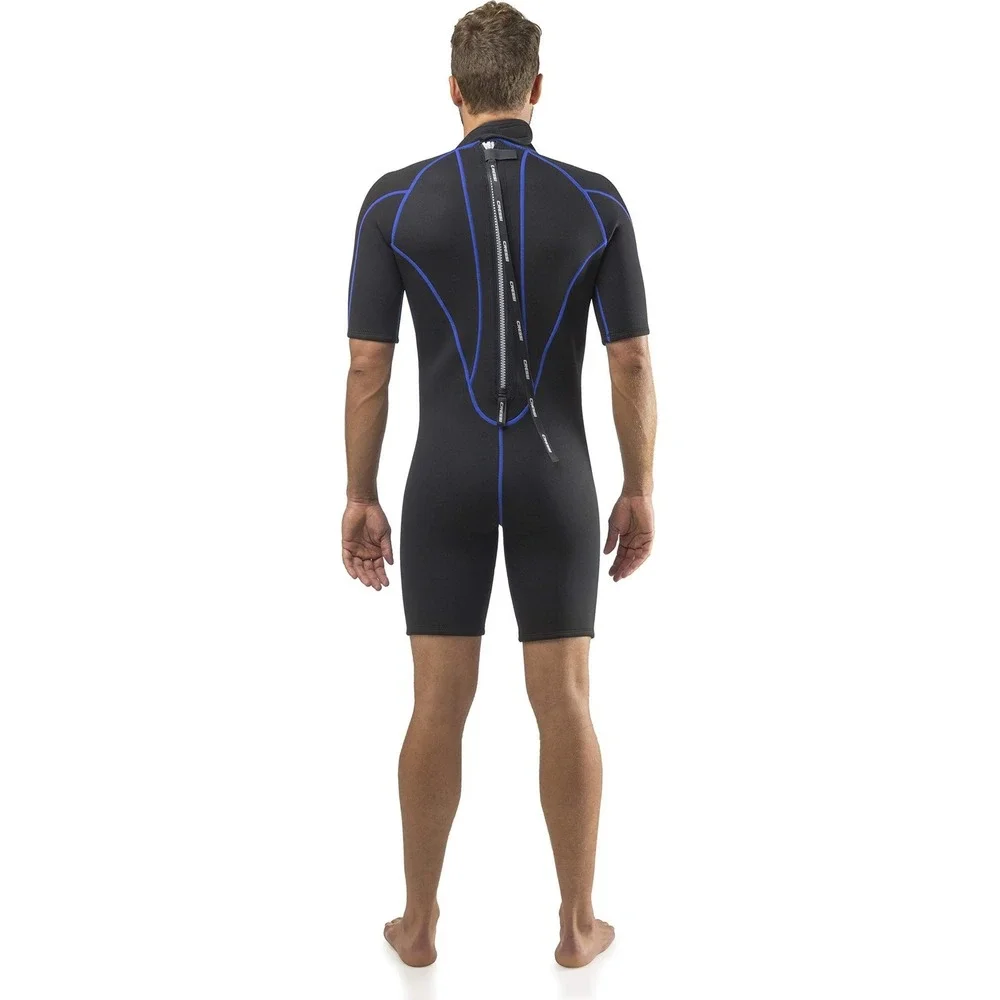 Cressi Tortuga 2.5mm Men's Shorty Wetsuit Black Blue Size‎ Large Scuba Diving